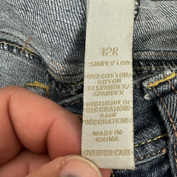 Justice Girls Premium Denim Jean Shorts 12R Medium Wash Classic Fit - Picture 5 of 6